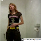 A European video featuring two scenes of a girl peeing into a toilet. About 1.5 minutes.